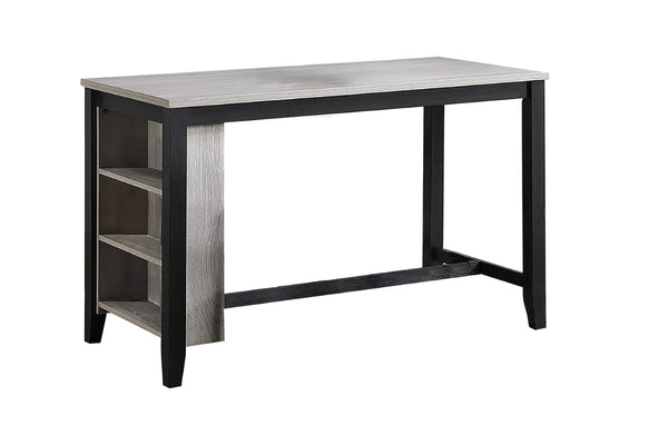 English Elm 5-piece Counter Height Dining Set Gray Wood Melamine Top with Built-in Shelf Storage B089P524529