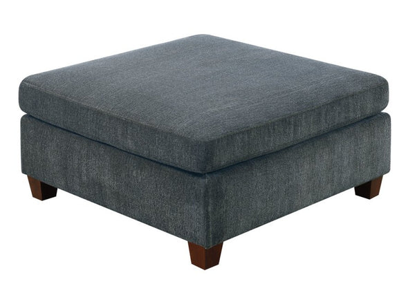 English Elm Modular Three Piece Chenille Corner Chair and Ottoman Set for Relaxed Living Rooms B089S00004