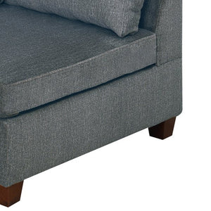 English Elm Modular Three Piece Chenille Corner Chair and Ottoman Set for Relaxed Living Rooms B089S00004