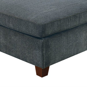 English Elm Modular Three Piece Chenille Corner Chair and Ottoman Set for Relaxed Living Rooms B089S00004