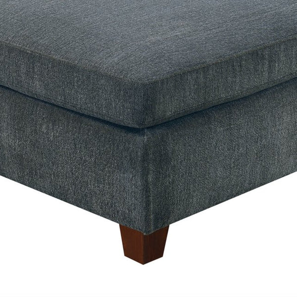 English Elm Modular Three Piece Chenille Corner Chair and Ottoman Set for Relaxed Living Rooms B089S00004