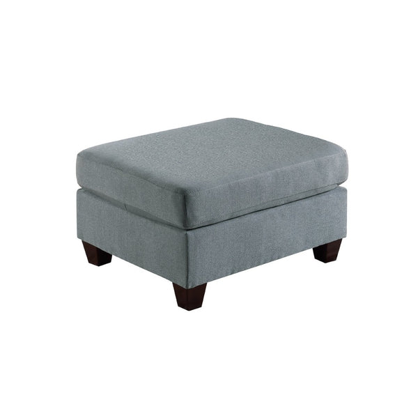 English Elm Modular Armless Chair and Ottoman Set Linen Fabric Low Profile Living Room Seating B089S00069