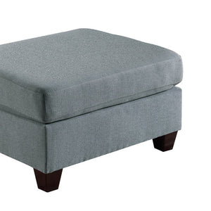 English Elm Modular Armless Chair and Ottoman Set Linen Fabric Low Profile Living Room Seating B089S00069