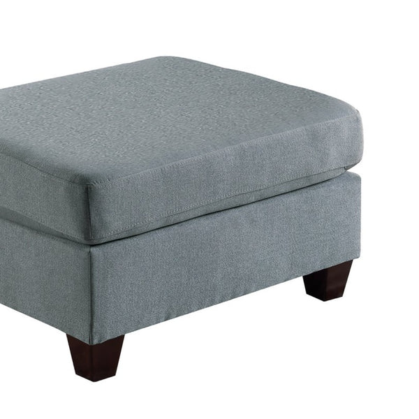 English Elm Modular Armless Chair and Ottoman Set Linen Fabric Low Profile Living Room Seating B089S00069