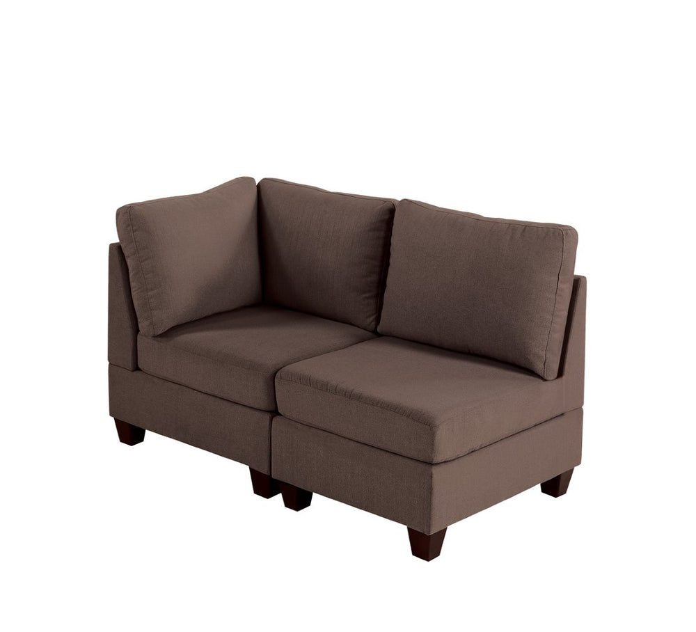 English Elm Modular Two Piece Linen Upholstered Seating Set with Solid Wood Frame for Living Room B089S00144