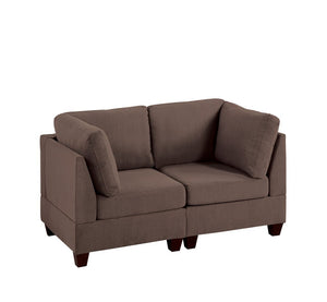 English Elm Modular Two Piece Linen Upholstered Sectional Set for Contemporary Living Rooms B089S00145