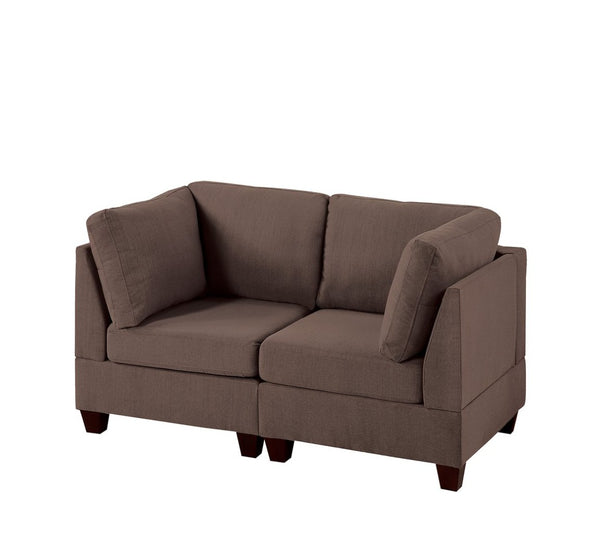 English Elm Modular Two Piece Linen Upholstered Sectional Set for Contemporary Living Rooms B089S00145
