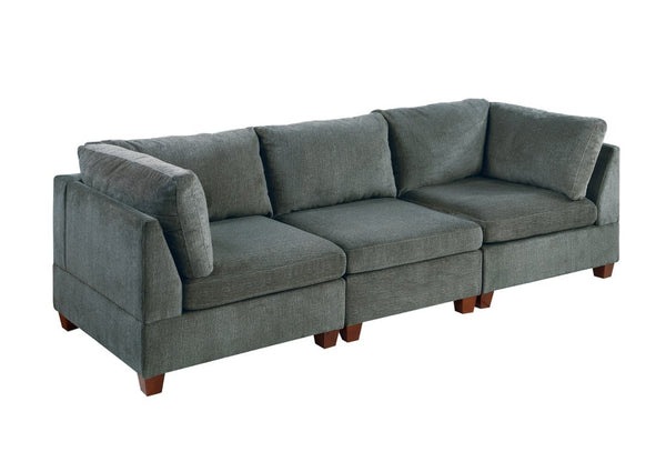 English Elm Modular Chenille Sectional Set Flexible L-Shape Seating for Contemporary Living Rooms B089S00154