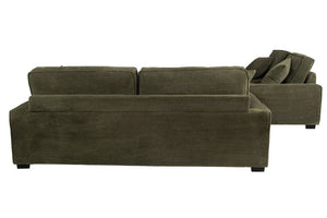 English Elm 2 Piece Corduroy Living Room Sofa Set with Ribbed Texture and Padded Track Arms B089S00180