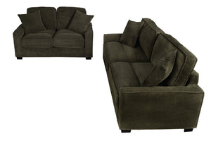 English Elm 2 Piece Corduroy Living Room Sofa Set with Ribbed Texture and Padded Track Arms B089S00180