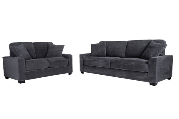 English Elm 2 Piece Corduroy Sofa and Loveseat Set Ribbed Upholstery for Modern Living Rooms B089S00181