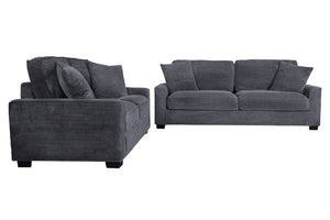 English Elm 2 Piece Corduroy Sofa and Loveseat Set Ribbed Upholstery for Modern Living Rooms B089S00181