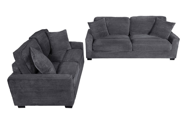 English Elm 2 Piece Corduroy Sofa and Loveseat Set Ribbed Upholstery for Modern Living Rooms B089S00181
