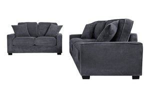 English Elm 2 Piece Corduroy Sofa and Loveseat Set Ribbed Upholstery for Modern Living Rooms B089S00181
