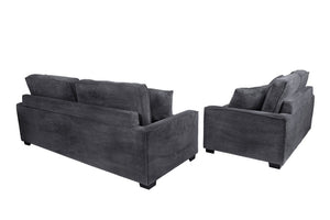 English Elm 2 Piece Corduroy Sofa and Loveseat Set Ribbed Upholstery for Modern Living Rooms B089S00181
