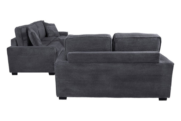 English Elm 2 Piece Corduroy Sofa and Loveseat Set Ribbed Upholstery for Modern Living Rooms B089S00181