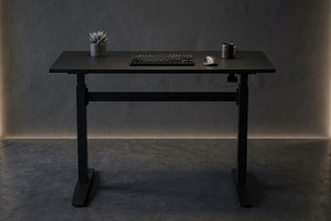 English Elm 47 Inch Manual Height Adjustable Standing Desk with Steel Frame for Home Office B091P183642