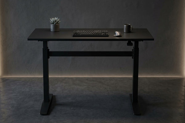 English Elm 47 Inch Manual Height Adjustable Standing Desk with Steel Frame for Home Office B091P183642