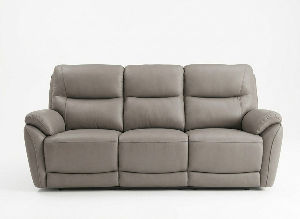 English Elm Rado Three Seat Top Grain Leather Sofa Taupe Traditional Living Room Comfort B091P549760