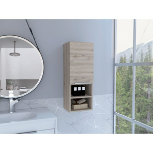 English Elm Medicine Cabinet with Open Shelves and Enclosed Storage for a Contemporary Bathroom B092122812