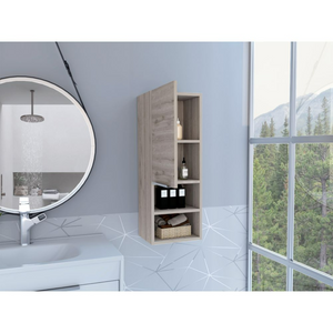 English Elm Medicine Cabinet with Open Shelves and Enclosed Storage for a Contemporary Bathroom B092122812