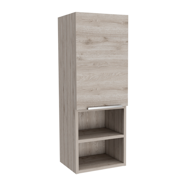 English Elm Medicine Cabinet with Open Shelves and Enclosed Storage for a Contemporary Bathroom B092122812