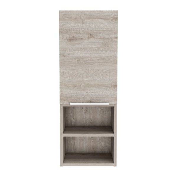 English Elm Medicine Cabinet with Open Shelves and Enclosed Storage for a Contemporary Bathroom B092122812
