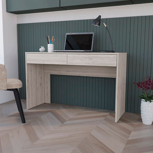 English Elm Computer Desk Aberdeen Two Handleless Drawers Modern Home Office Writing Surface B092123153