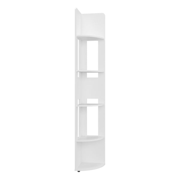 English Elm Iris Five Tier Corner Shelving Unit White Engineered Wood Vertical Storage Tower B092P524505
