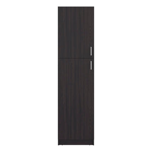 English Elm Core Axis Slim Vertical Pantry Cabinet Dark Brown Open Shelving for Kitchen Office B092P524506