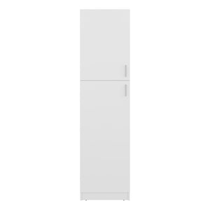 English Elm Core Norwick Slim Tall Pantry Cabinet White Engineered Wood Open Shelf Organizer B092P524512