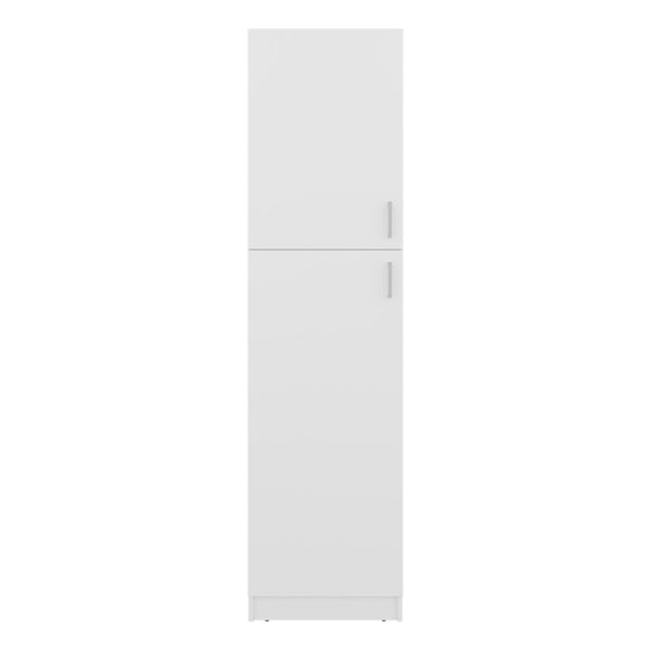 English Elm Core Norwick Slim Tall Pantry Cabinet White Engineered Wood Open Shelf Organizer B092P524512