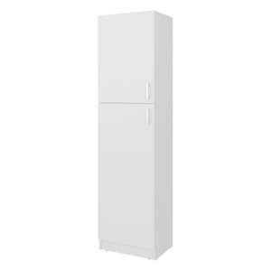 English Elm Core Norwick Slim Tall Pantry Cabinet White Engineered Wood Open Shelf Organizer B092P524512