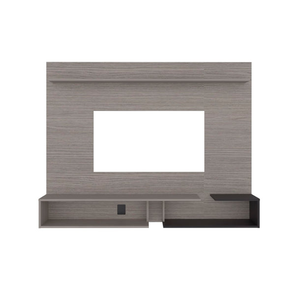 English Elm Aurevon Velar Wall Mounted Floating Entertainment Panel with Open and Closed Storage Grey B092P524514
