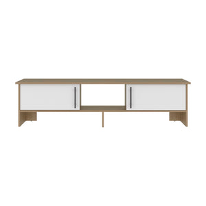 English Elm Noe Velmora Low Profile Beige Entertainment Console with Open Shelving for Living Rooms B092P524515
