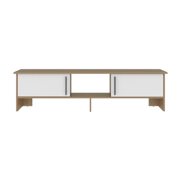 English Elm Noe Velmora Low Profile Beige Entertainment Console with Open Shelving for Living Rooms B092P524515