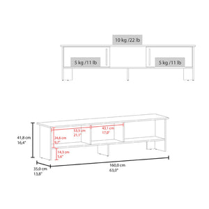 English Elm Noe Velmora Low Profile Beige Entertainment Console with Open Shelving for Living Rooms B092P524515