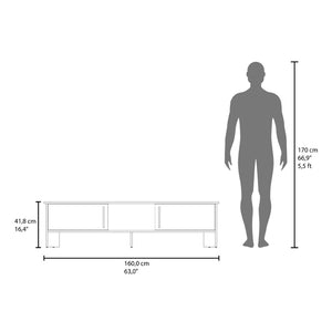English Elm Noe Velmora Low Profile Beige Entertainment Console with Open Shelving for Living Rooms B092P524515