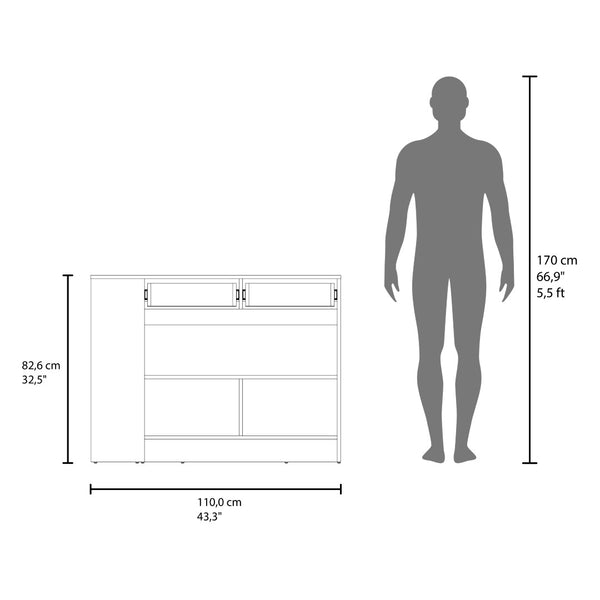 English Elm London Slim White Kitchen Cabinet with Drawers Shelves and Compartments for Small Spaces B092P535600