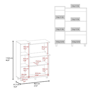 English Elm Opulence Dark Brown Open Shelf Pantry Cabinet Slim Tower for Modern Kitchen Storage B092P538941