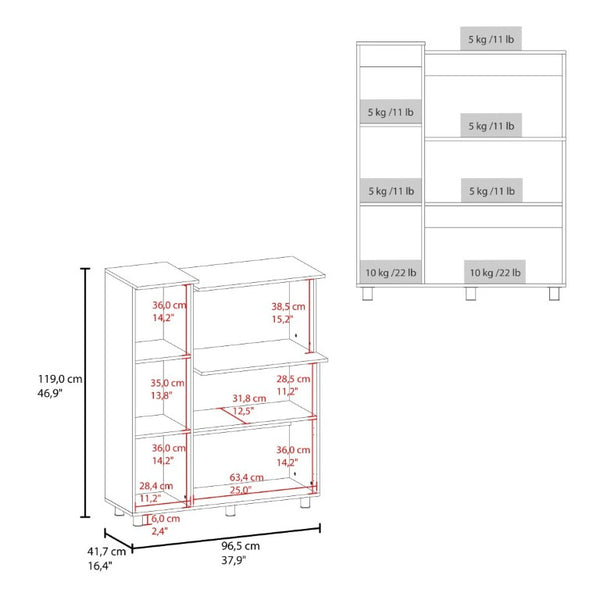 English Elm Opulence Dark Brown Open Shelf Pantry Cabinet Slim Tower for Modern Kitchen Storage B092P538941