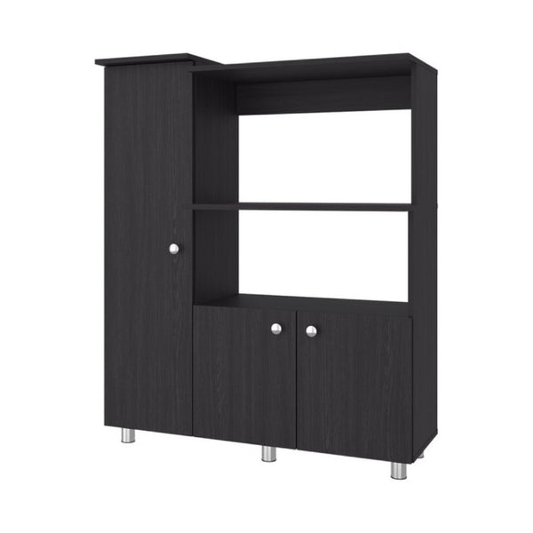 English Elm Opulence Dark Brown Open Shelf Pantry Cabinet Slim Tower for Modern Kitchen Storage B092P538941