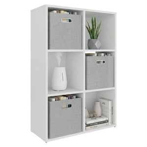 English Elm Gridley Six Cube Vertical Shelf Organizer with Fabric Bins for Small Space Storage B092P538942