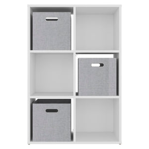 English Elm Gridley Six Cube Vertical Shelf Organizer with Fabric Bins for Small Space Storage B092P538942