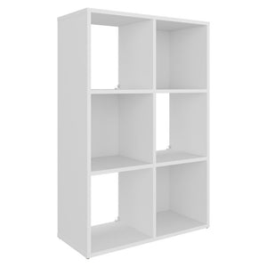 English Elm Gridley Six Cube Vertical Shelf Organizer with Fabric Bins for Small Space Storage B092P538942