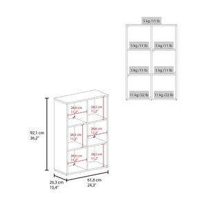 English Elm Gridley Six Cube Vertical Shelf Organizer with Fabric Bins for Small Space Storage B092P538942