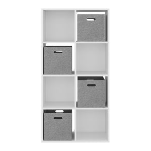 English Elm Gridley White 8-Cube Vertical Organizer with Fabric Bins for Compact Living Spaces B092P538943