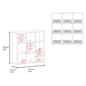 English Elm Gridley 9-Cube White Modular Organizer with Fabric Bins for Versatile Home Storage B092P538944