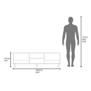 English Elm Ravelle Low Profile 70 Inch TV Stand with Open Shelving for Modern Living Rooms B092P538946