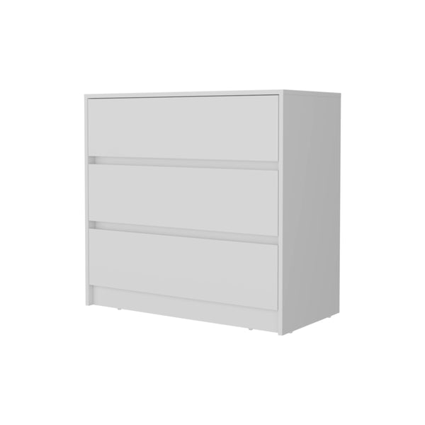 English Elm Lewes White Two Piece Bedroom Storage Set with Multi Drawer Dresser and Wardrobe Armoire B092S00218